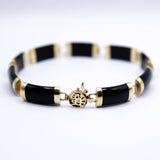 14K Gold Black Onyx Bracelet