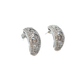 Large Diamond Huggie Hoop Earrings