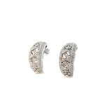 Large Diamond Huggie Hoop Earrings