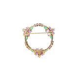 Amethyst Flower Brooch