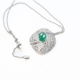 Emerald and Diamond Art Deco Necklace