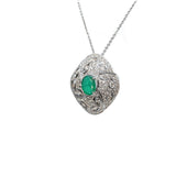 Emerald and Diamond Art Deco Necklace