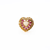 Ruby and Opal Heart Ring