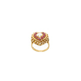 Ruby and Opal Heart Ring