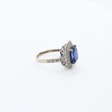 Sapphire and Diamond Halo Ring