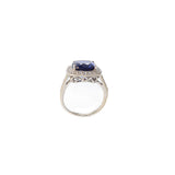 Sapphire and Diamond Halo Ring