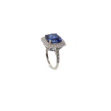 Sapphire and Diamond Halo Ring