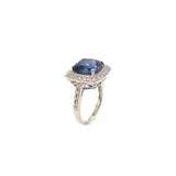 Sapphire and Diamond Halo Ring