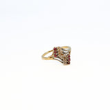 Waterfall Diamond and Ruby Ring