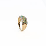 Emerald and Diamond Gold Band