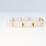 Two Strand Pearl Bracelet 14K